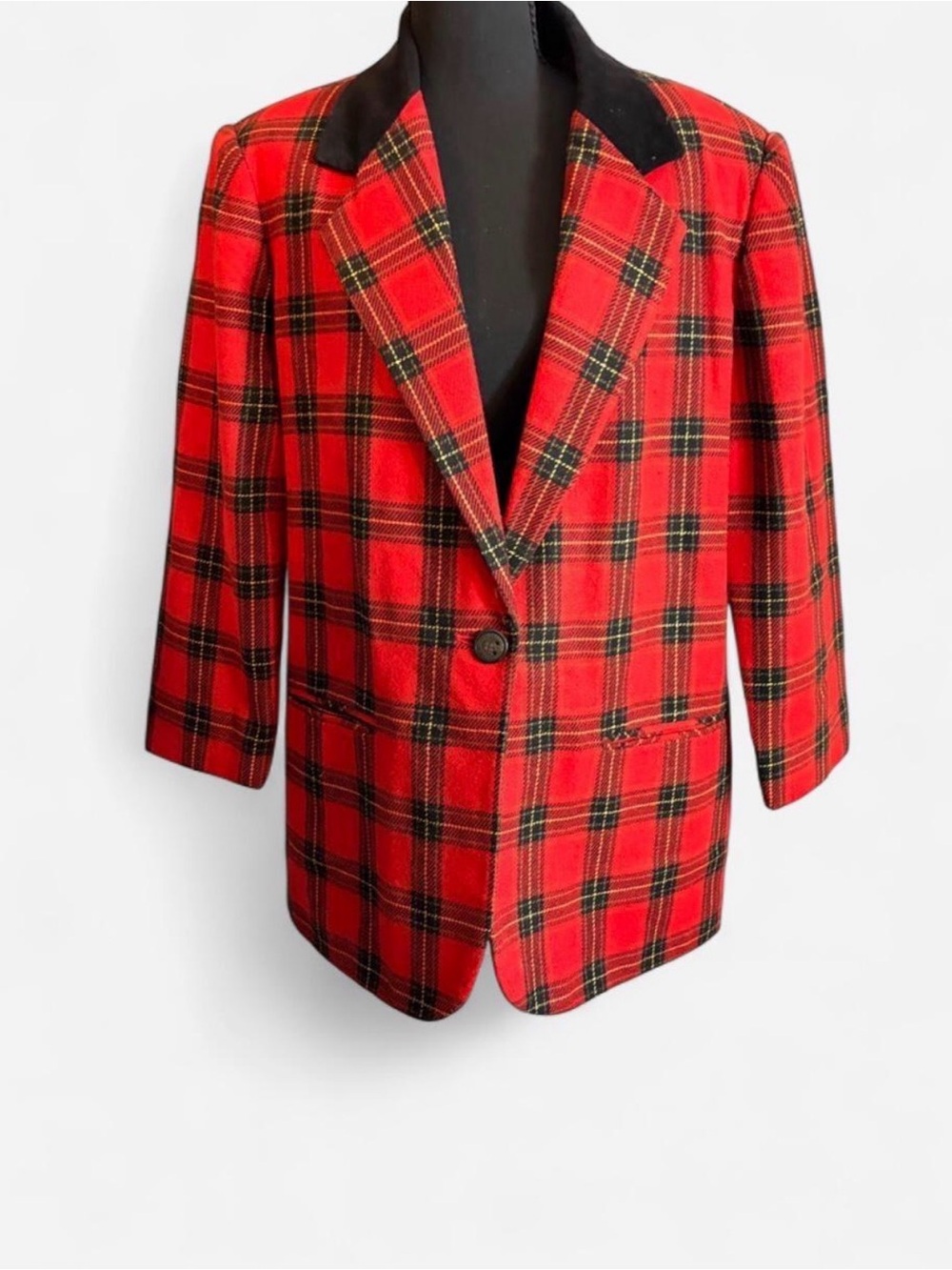 Vintage Sag Harbor Red Plaid Blazer